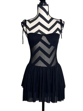 Whimsigoth Sz S Dark Coquette Balletcore Sheer Mini Dress